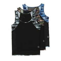 Men’s Camouflage Undershirts Sport Fitness Breathable See-through Tank Tops Vest