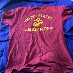 United States Marines Shirt Mens Large Maroon Short Sleeve Tee