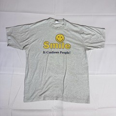 Best Tag VTG Graphic TEE, 50/50, USA, Smiley, Gray, Male/Female, Large