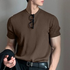 Men Summer Light Luxury Loose Knit Shirt Tshirt Casual Beach Summer Tee Top Gift