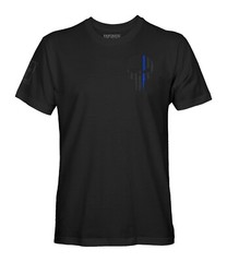Fantastic Tees Thin Blue Line Skull USA Flag Support Men’s Stealth T-Shirt
