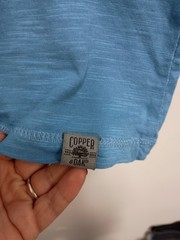 Copper & Oak Mens T-Shirt Size XL Blue Heathered Henley Preppy Short Sleeve