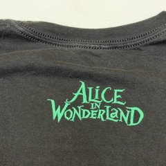 Disney Alice in Wonderland Chesire Cat Tshirt Black Graphic Tee Size XL