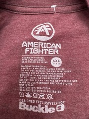 Buckle American Fighter T-Shirt Men’s 4XL Foil Lined Graphic Double Sided