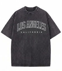 Mens Vintage Wash T Shirt Los Angeles California Graphic Streetwear Hip Hop Tee
