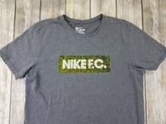 Nike Football Club FC T-shirt Mens Size L Gray Short Sleeves Graphic Athletic
