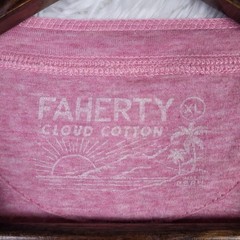 Faherty Mens Cloud Cotton Henley Long Sleeve Pink Shirt XL Quiet Luxury