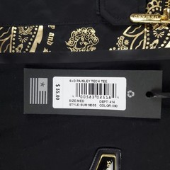 Supply & Demand T Shirt Mens Medium Black Paisley Cotton Stretch Casual Wear