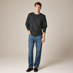 NEW J. CREW Men’s Black Slim Long-Sleeve Vintage-Wash Cotton Pocket T-Shirt Sz L