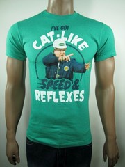 Tommy Boy Chris Farley Cat Like Speed and Reflexes Graphic Tee Slim Fit NWT S