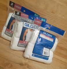 3BAGS: GILDEN Men A-Shirts Premium 100% Cotton All Day Comfort Tag Free XL 46/48