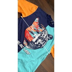 BLACK LEAF SPLIT TIGER SHIRT MENS SZ LARGE MULTI-COLOR
