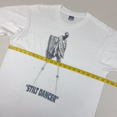 Vintage West African Stilt Dancer Shirt Mens XL White BVD Single Stitch 80s