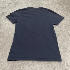 WT02 Basic T-Shirt Mens Medium Navy Blue V-Neck Short Sleeve Casual Cotton Tee
