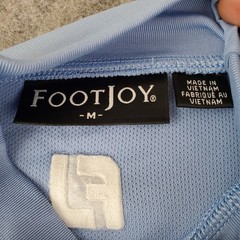 Foot Joy Shirt Mens Medium Blue High Neck Long Sleeve Logo Stretch Pullover