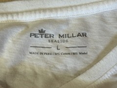 Peter Millar Seaside Men’s White Large T-Shirt Cotton Modal Jersey Crew Pocket