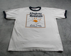 Badger Sport Ringer Shirt Adult Large Allegheny Mountain Summer 2005 White EUC