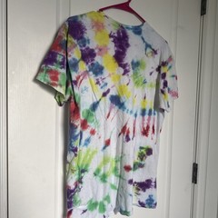 Hanes -Red Yellow Blue Tie Dye -Hippie T-Shirt -Hand Dyed Size S – Never Worn