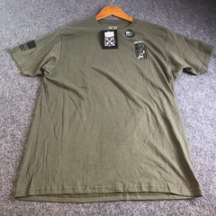 Howitzer MFG Shirt Mens Large Green Short Sleeve Hunting Skull 100% Cotton