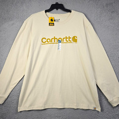 CARHARTT Heavyweight Shirt Mens 2XL XXL Beige Outdoor Long Sleeve Relaxed NWT