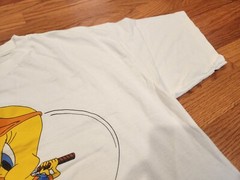 Tweety Bird Looney Tunes Shirt Tweed Off Golf XL 1993 Used White Velva Sheen WB