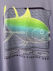 Columbia PFG T-Shirt Mens XLarge Light Purple Fish Graphic Outdoorsman Short Slv