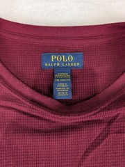 POLO RALPH LAUREN Waffle Knit Crewneck Pull-On Thermal Maroon Shirt Men’s 2XL