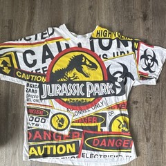 Vintage 1993 Jurassic Park AOP T-Shirt XL Hanes USA Single Stitch Movie Tee