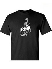 Men’s WWF Funny Panda Bear Wrestling T Shirt Black
