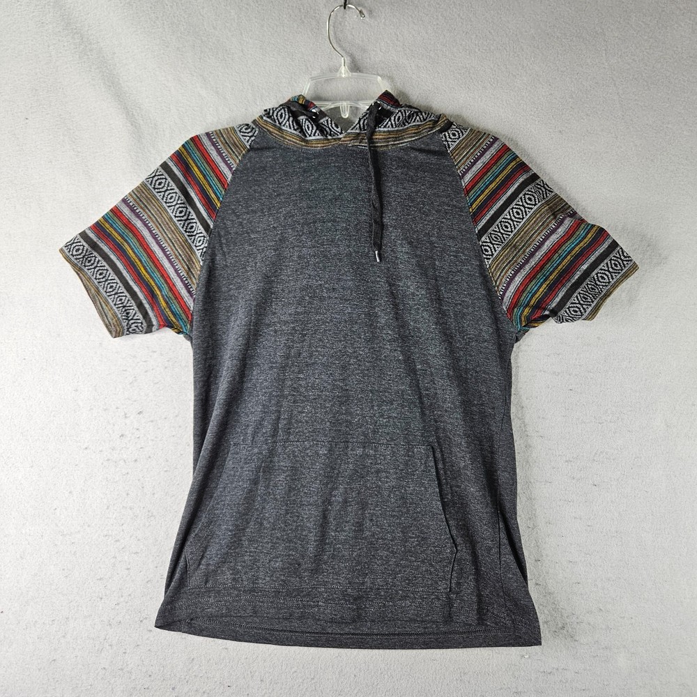 Beautiful Giant Hoodie Mens Small Gray Pullover Aztec Print Soft Lightweight