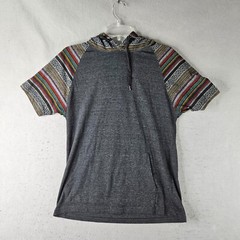 Beautiful Giant Hoodie Mens Small Gray Pullover Aztec Print Soft Lightweight