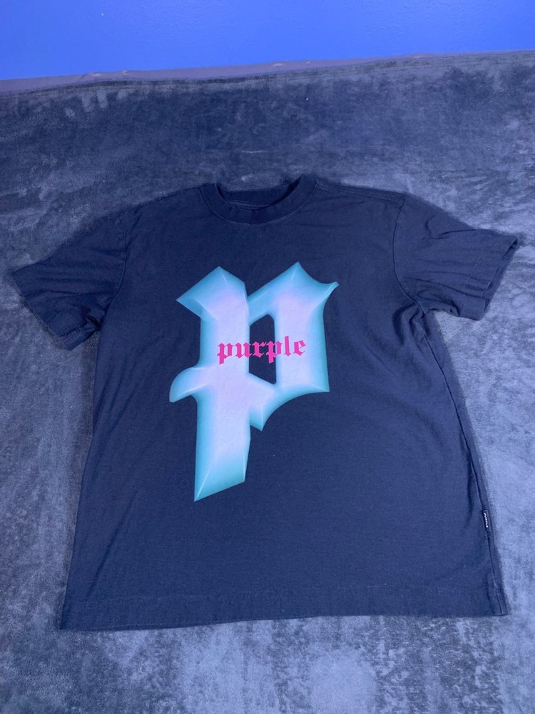 Purple Brand P Logo Graphic T-Shirt Men’s Size S Black Teal Pink Streetwear Tee