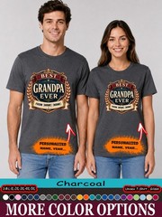 Personalized Best Grandpa Ever Shirt, Custom Name Fathers Day Tee