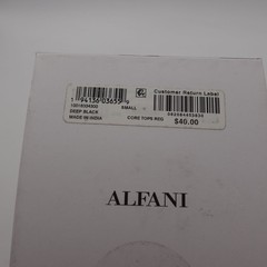 NIB Alfani Men’s 4 Pack Regular Fit Solid V Neck T-Shirt SS Undershirts Black S