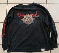 Vtg Xl Long Sleeve diamond supply co T-shirt Graphic Design Y2K Grunge