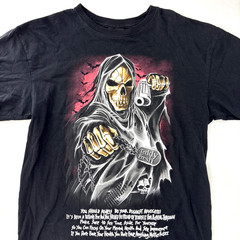 Teddy Fresh Shirt Mens Medium Black Grim Reaper Graphic Tee Mental Health Quote