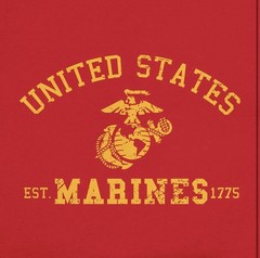 ICON SPORTS United States Marines Red Graphic Men’s T-Shirt Crew Neck L