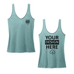 District Womens Perfect Blend CVC V-Neck Tank Custom Printed For Her DT154