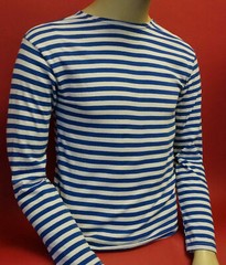 Soviet Russian Airborne TELNYASHKA Light Blue Striped SHIRT Hi Quality Cotton
