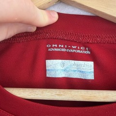 Columbia Omni-Wick Mens Red T Shirt Outdoor Sports Gym Running Tee Casual Logo