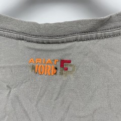 Ariat FR Shirt Men Large Flame Fire Resistant Work Crew Long Sleeve Gray FLAWS