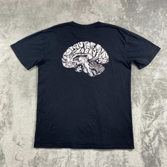 Motor Lobby Graphic T Shirt XL Black Brain Print Distressed Streetwear Indie Tee