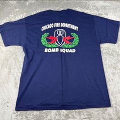Fruit of the Loom Collectable Fire Department Bomb Squad Navy Graphic T-Shirt XL