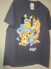 Bluey New Adult T-Shirt -Chilli Bandit Bingo Bluey XL New! With Tags