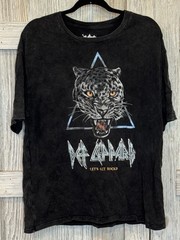 Def Leppard Mineral Washed Tee Mens M Rock Tour Black Band Concert Tour