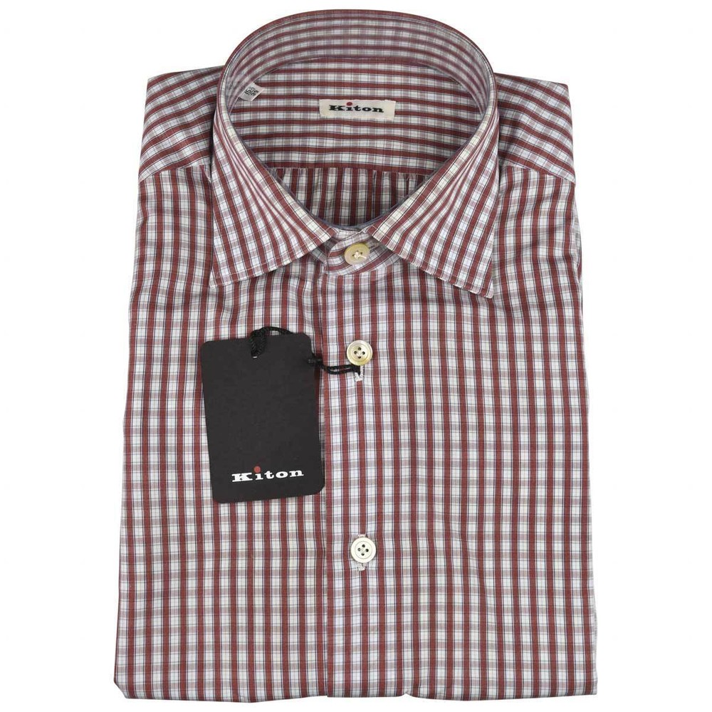 NEW KITON MULTICOLOR COTTON SHIRT US 15.5 – EU 39 MUL