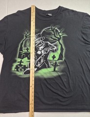 Lowbrow Art Company Cemetery Groundskeeper Skeleton Black Tee Size 2XL USA Made