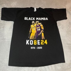 Kobe Bryant Black Mamba Lakers Tribute T-Shirt Black Mens Medium 1978-2020 8 24