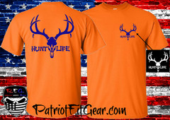 t-shirt,Hunt Life,Deer Hunting,Bow Hunting,Buck Skull,Whitetail,Rack Em Up,Deer