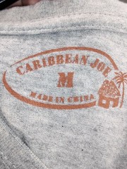 Caribbean Mens Size Medium Color Grey Short Sleeves Graphic Crew Neck T Shirt